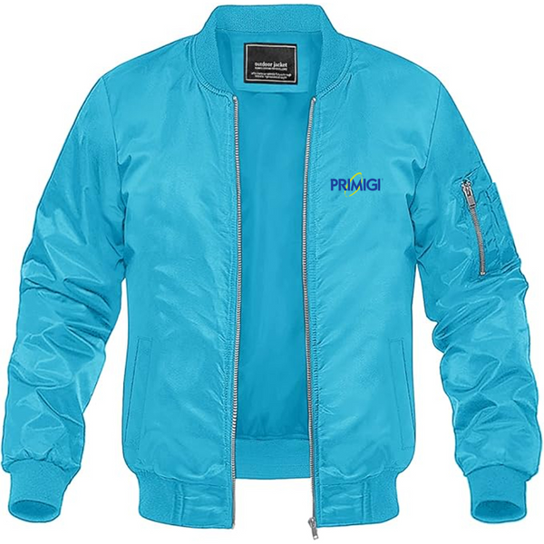 Men's Primigi Logo Lightweight Bomber Jacket Windbreaker Softshell Varsity Jacket Coat