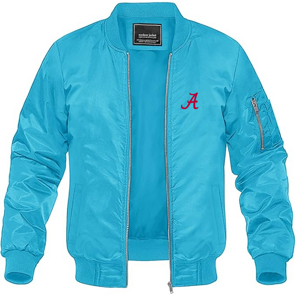 Men's Alabama Crimson Tide Logo Lightweight Bomber Jacket Windbreaker Softshell Varsity Jacket Coat