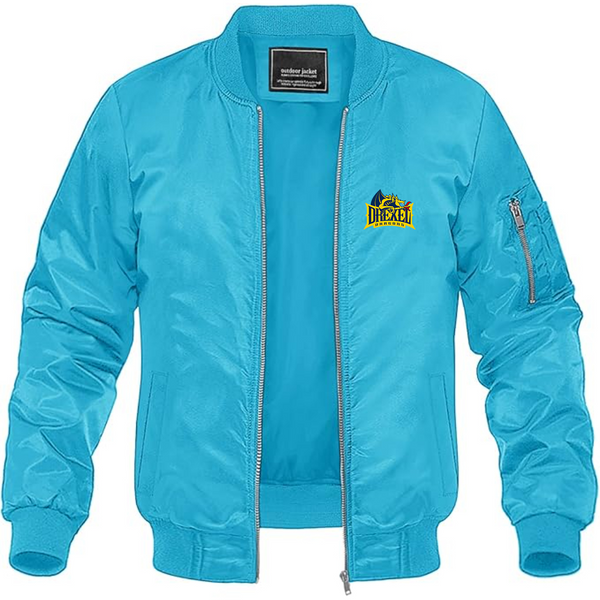 Men's Drexel Dragons Lightweight Bomber Jacket Windbreaker Softshell Varsity Jacket Coat