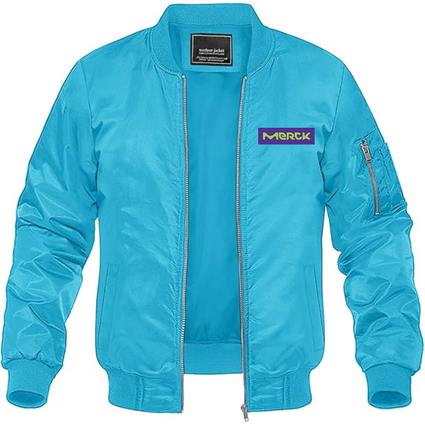 Men's  Merck KGaA Logo Lightweight Bomber Jacket Windbreaker Softshell Varsity Jacket Coat