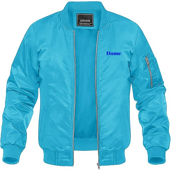 Men's Dame Products Logo Lightweight Bomber Jacket Windbreaker Softshell Varsity Jacket Coat