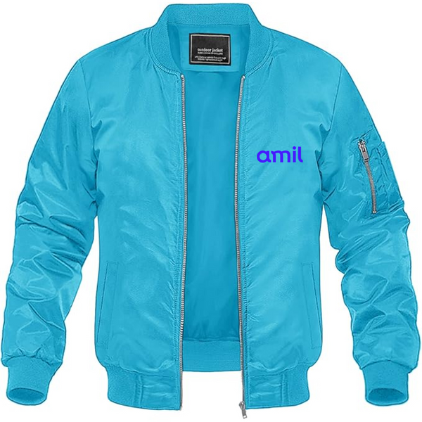 Men's  Amil Lightweight Bomber Jacket Windbreaker Softshell Varsity Jacket Coat