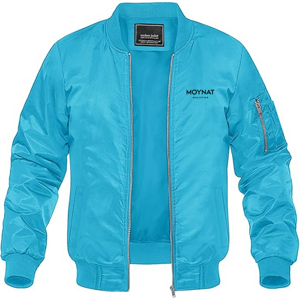 Men's Moynat Malletier  Logo Lightweight Bomber Jacket Windbreaker Softshell Varsity Jacket Coat