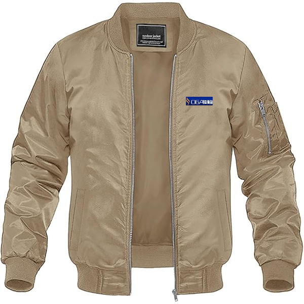 Men's CigaBuy Logo Lightweight Bomber Jacket Windbreaker Softshell Varsity Jacket Coat