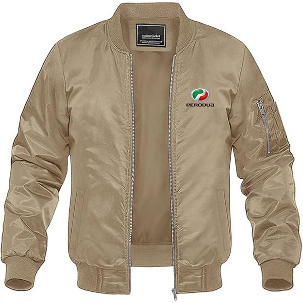 Men's Perodua Logo Lightweight Bomber Jacket Windbreaker Softshell Varsity Jacket Coat