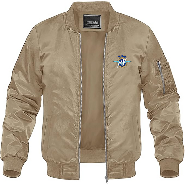 Men's MV Agusta Logo Lightweight Bomber Jacket Windbreaker Softshell Varsity Jacket Coat