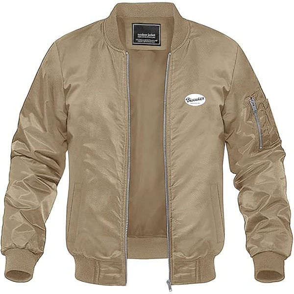 Men's Biscuter Logo Lightweight Bomber Jacket Windbreaker Softshell Varsity Jacket Coat