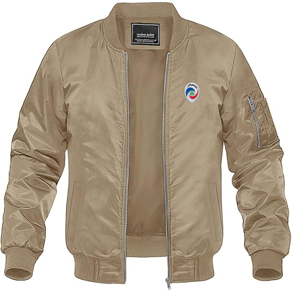 Men's Panoz Logo Lightweight Bomber Jacket Windbreaker Softshell Varsity Jacket Coat