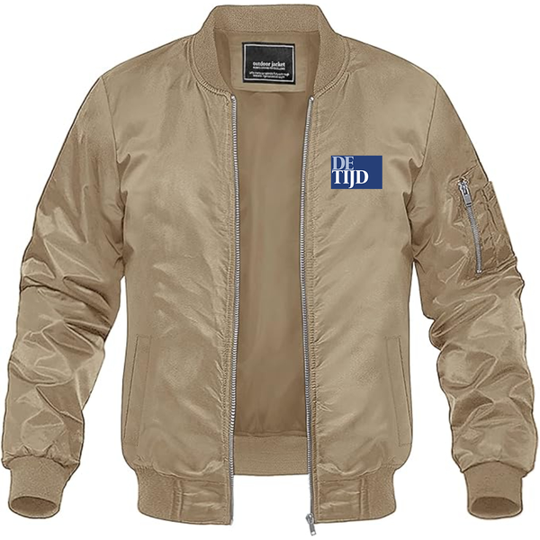 Men's De Tijd   Lightweight Bomber Jacket Windbreaker Softshell Varsity Jacket Coat