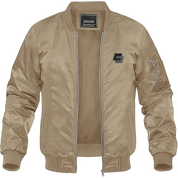 Men's DSD Logo Lightweight Bomber Jacket Windbreaker Softshell Varsity Jacket Coat