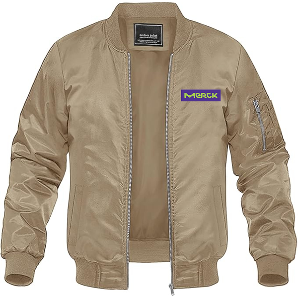 Men's  Merck KGaA Logo Lightweight Bomber Jacket Windbreaker Softshell Varsity Jacket Coat