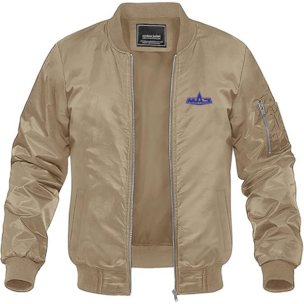 Men's MAZ Logo Lightweight Bomber Jacket Windbreaker Softshell Varsity Jacket Coat
