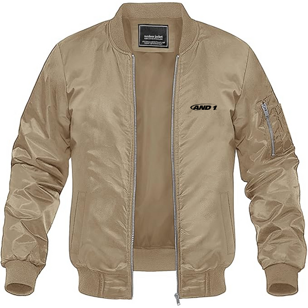 Men's AND1 Logo Lightweight Bomber Jacket Windbreaker Softshell Varsity Jacket Coat