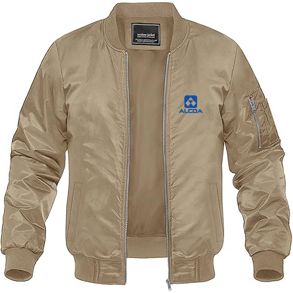 Men's Alcoa Logo Lightweight Bomber Jacket Windbreaker Softshell Varsity Jacket Coat