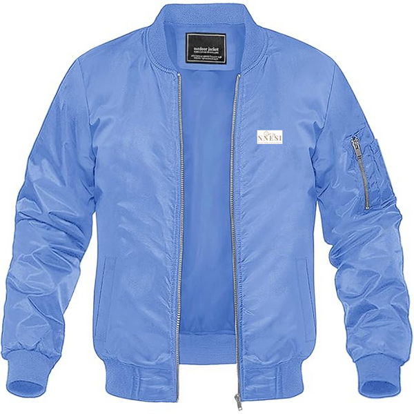 Men's Nnesi Logo Lightweight Bomber Jacket Windbreaker Softshell Varsity Jacket Coat