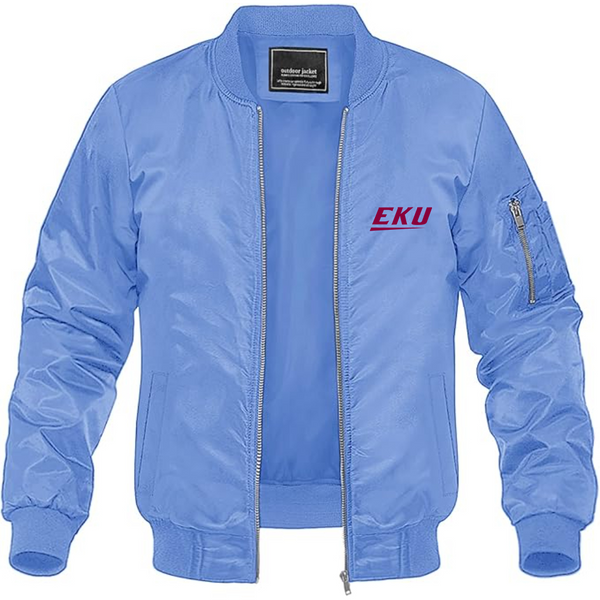Men's Eastern Kentucky Colonels Lightweight Bomber Jacket Windbreaker Softshell Varsity Jacket Coat