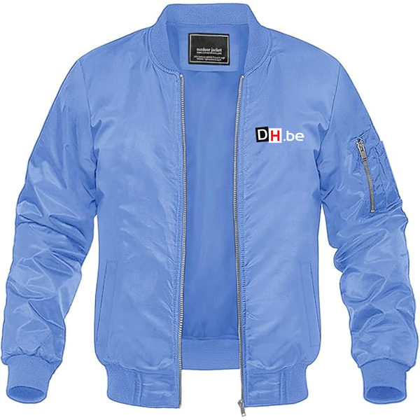 Men's DH Derniere Heure Logo Lightweight Bomber Jacket Windbreaker Softshell Varsity Jacket Coat