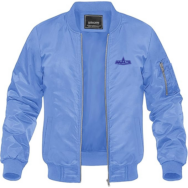 Men's MAZ Logo Lightweight Bomber Jacket Windbreaker Softshell Varsity Jacket Coat