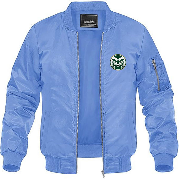 Men's Colorado State Rams Lightweight Bomber Jacket Windbreaker Softshell Varsity Jacket Coat