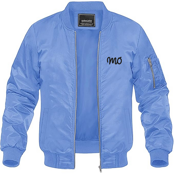 Men's Mo Logo Lightweight Bomber Jacket Windbreaker Softshell Varsity Jacket Coat