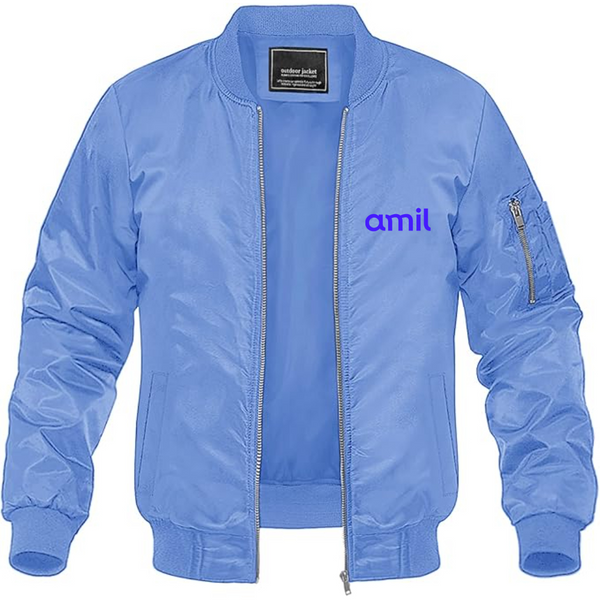 Men's  Amil Lightweight Bomber Jacket Windbreaker Softshell Varsity Jacket Coat