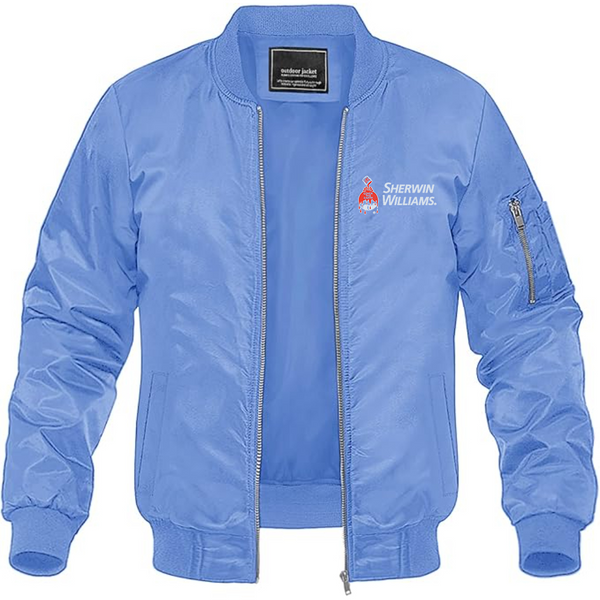 Men's Sherwin Williams Lightweight Bomber Jacket Windbreaker Softshell Varsity Jacket Coat