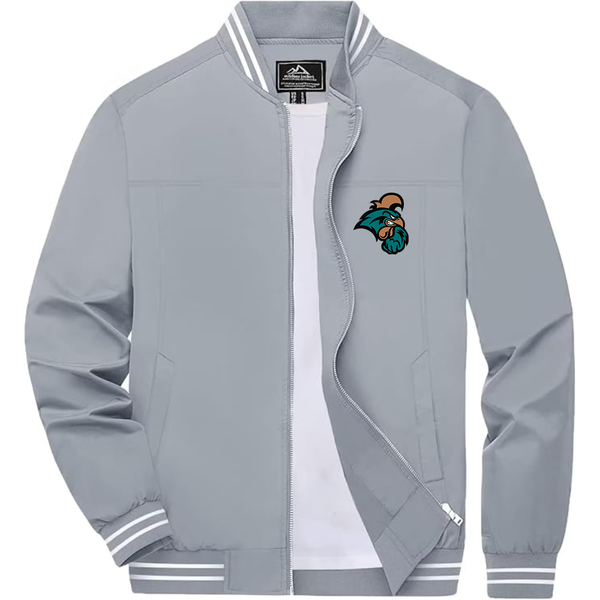 Men's  Coastal Carolina Chanticleers Lightweight Zip-Up Bomber Jacket with Ribbed Collar and Cuffs Versatile Casual Outerwear