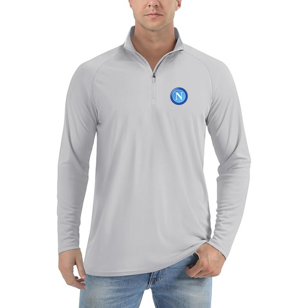 Men’s Napoli FC - Lightweight Quarter-Zip Athletic Shirt – Long Sleeve Performance Wear