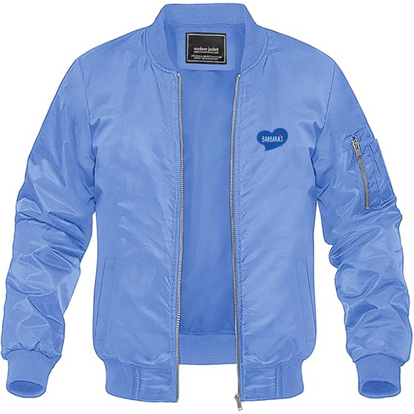Men's Barbaras Logo Lightweight Bomber Jacket Windbreaker Softshell Varsity Jacket Coat