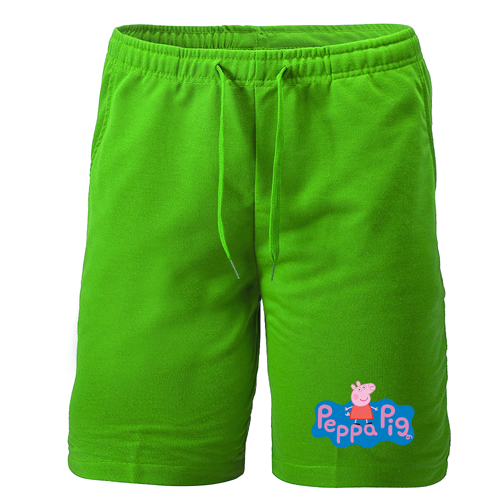 Men's Pegga Pig Cartoon Athletic Fleece Shorts