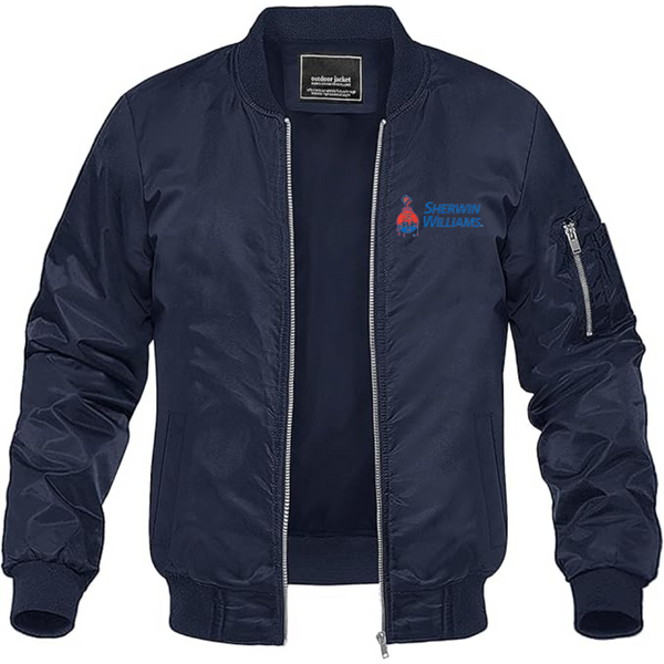 Men's Sherwin Williams Lightweight Bomber Jacket Windbreaker Softshell Varsity Jacket Coat
