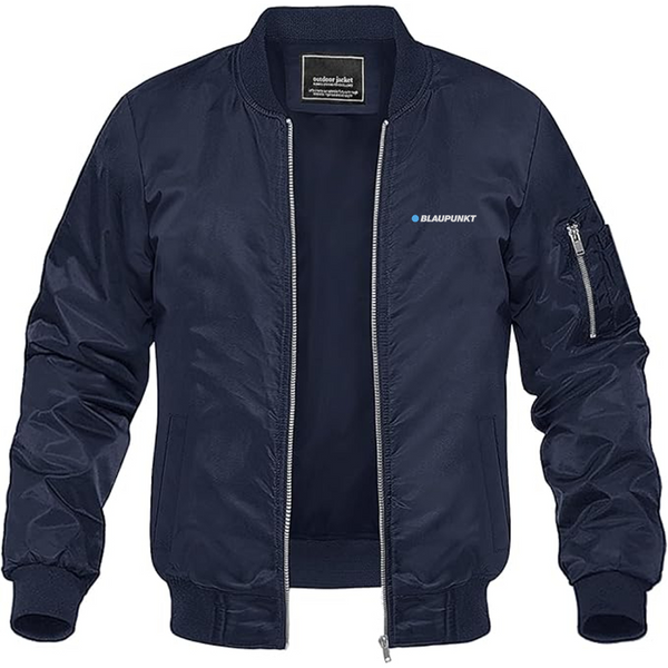 Men's Blaupunkt Logo Lightweight Bomber Jacket Windbreaker Softshell Varsity Jacket Coat