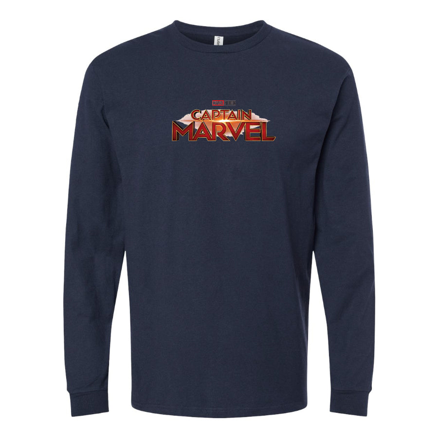 Men's Captain Marvel Superhero  Long Sleeve T-Shirt