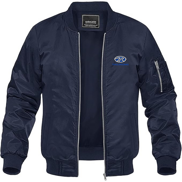Men's Thairung Logo Lightweight Bomber Jacket Windbreaker Softshell Varsity Jacket Coat