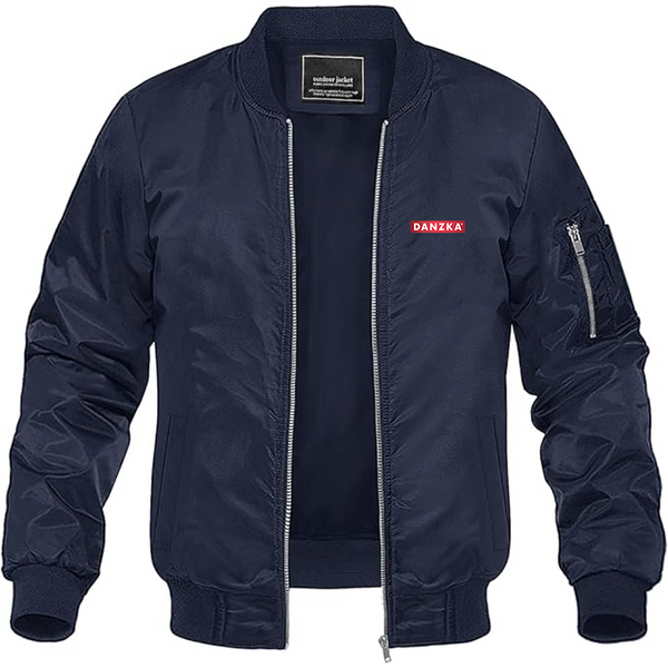 Men's Danzka Logo Lightweight Bomber Jacket Windbreaker Softshell Varsity Jacket Coat