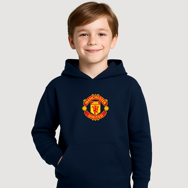 Youth Kids Manchester United Soccer Pullover Hoodie