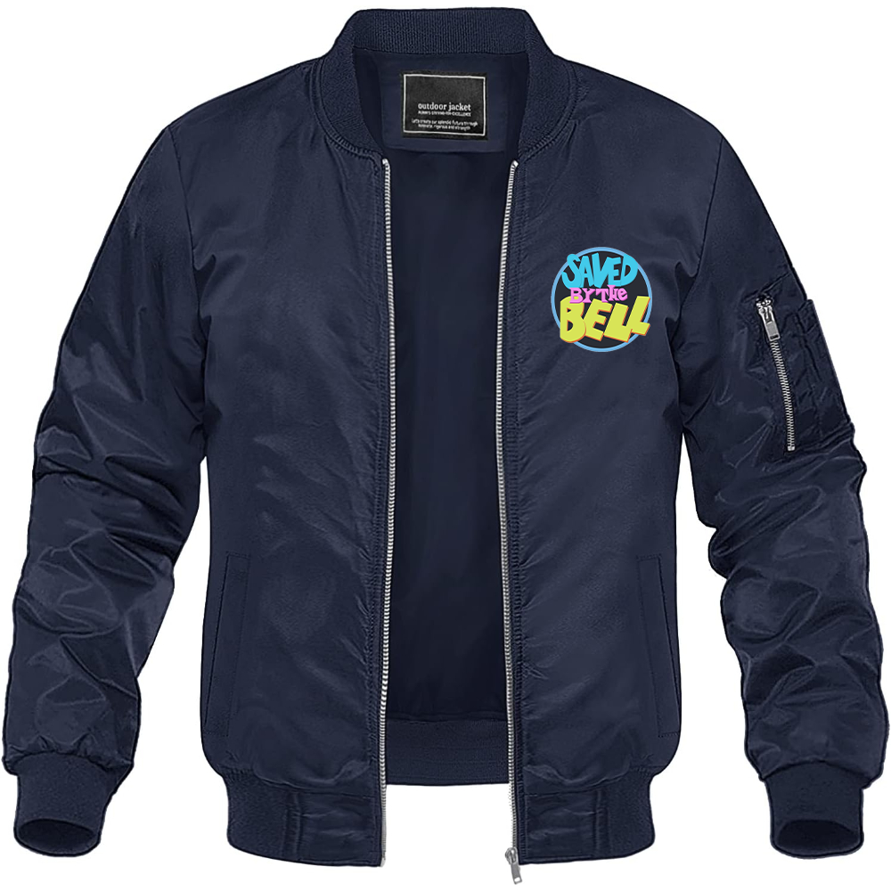 Men's Saved By The Bell Show Lightweight Bomber Jacket Windbreaker Softshell Varsity Jacket Coat