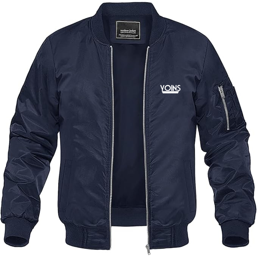 Men's Yoins Logo Lightweight Bomber Jacket