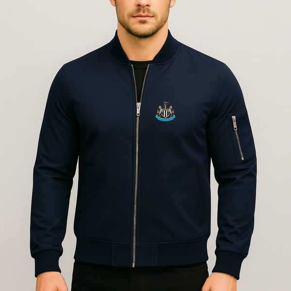 Men's Newcastle United FC Lightweight Bomber Jacket Windbreaker Softshell Varsity Jacket Coat