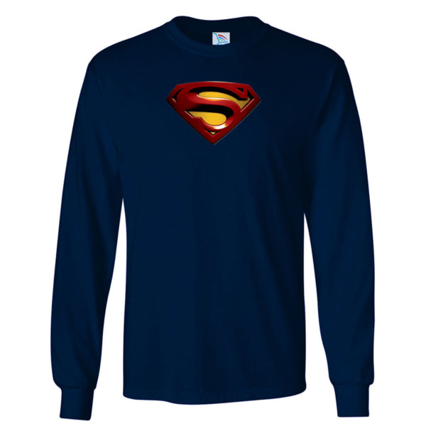 Men's Superman Superhero Long Sleeve T-Shirt