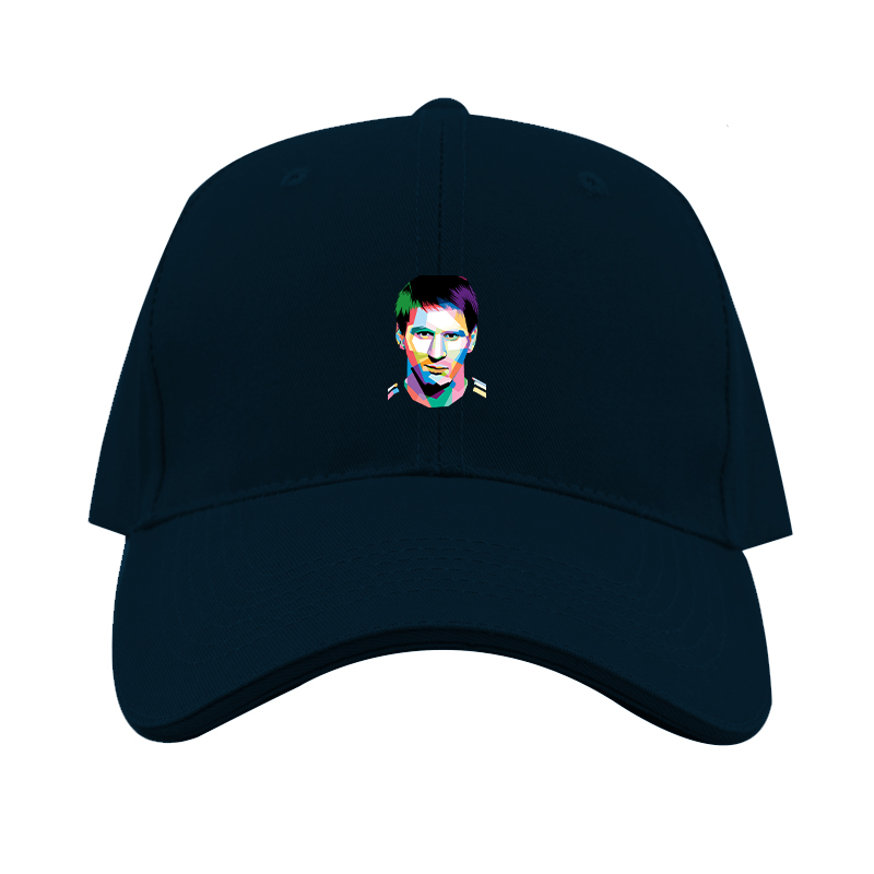 Lionel Messi Face Art Soccer Dad Baseball Cap Hat