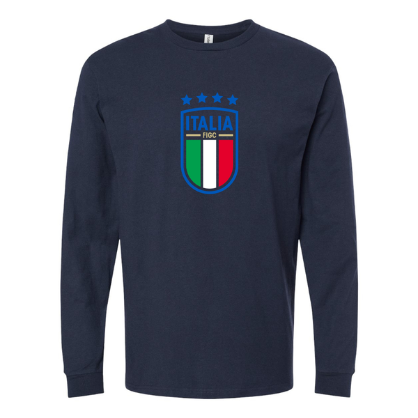 Men's Italy National Soccer Long Sleeve T-Shirt
