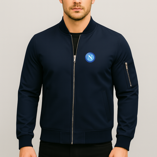 Men's Napoli FC Lightweight Bomber Jacket Windbreaker Softshell Varsity Jacket Coat