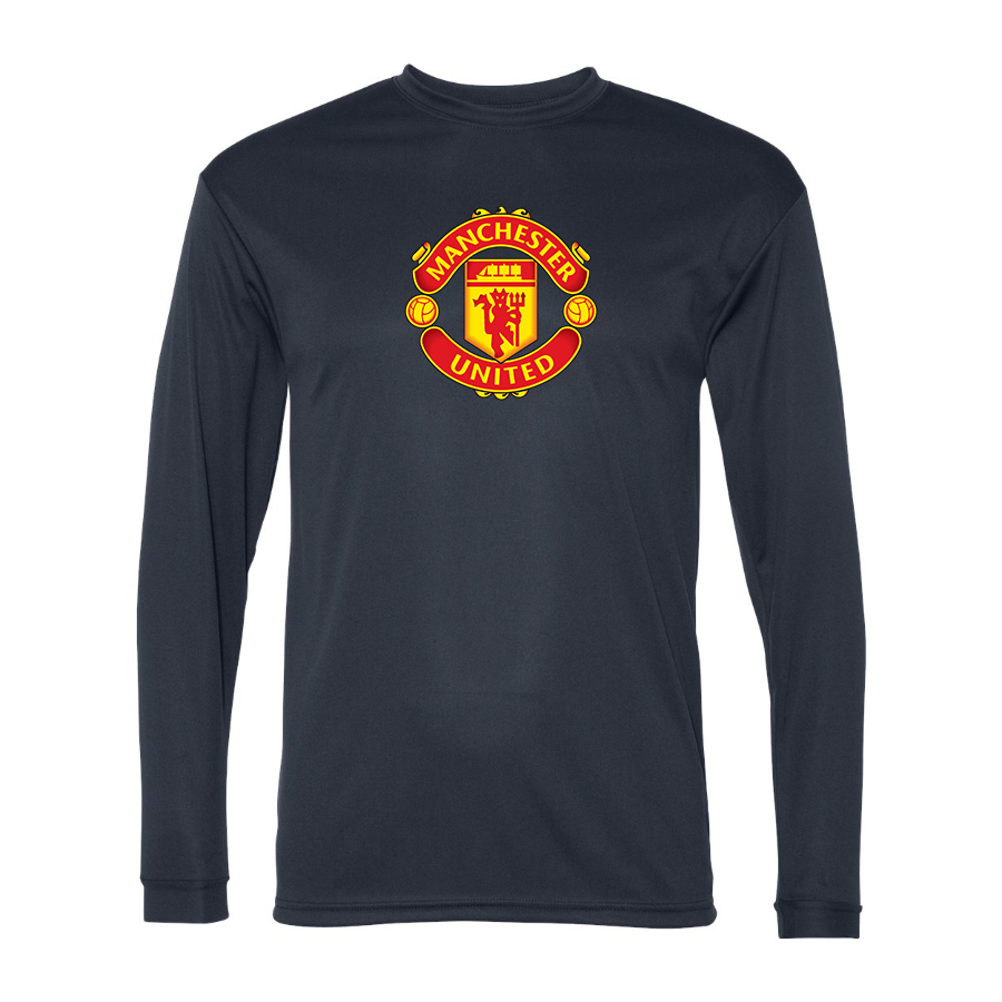 Men’s Manchester United Soccer  Polyester Long Sleeve T-Shirt