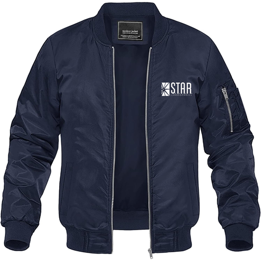 Men's Star Laboratories Star Lab S.T.A.R Movie Lightweight Bomber Jacket Windbreaker Softshell Varsity Jacket Coat