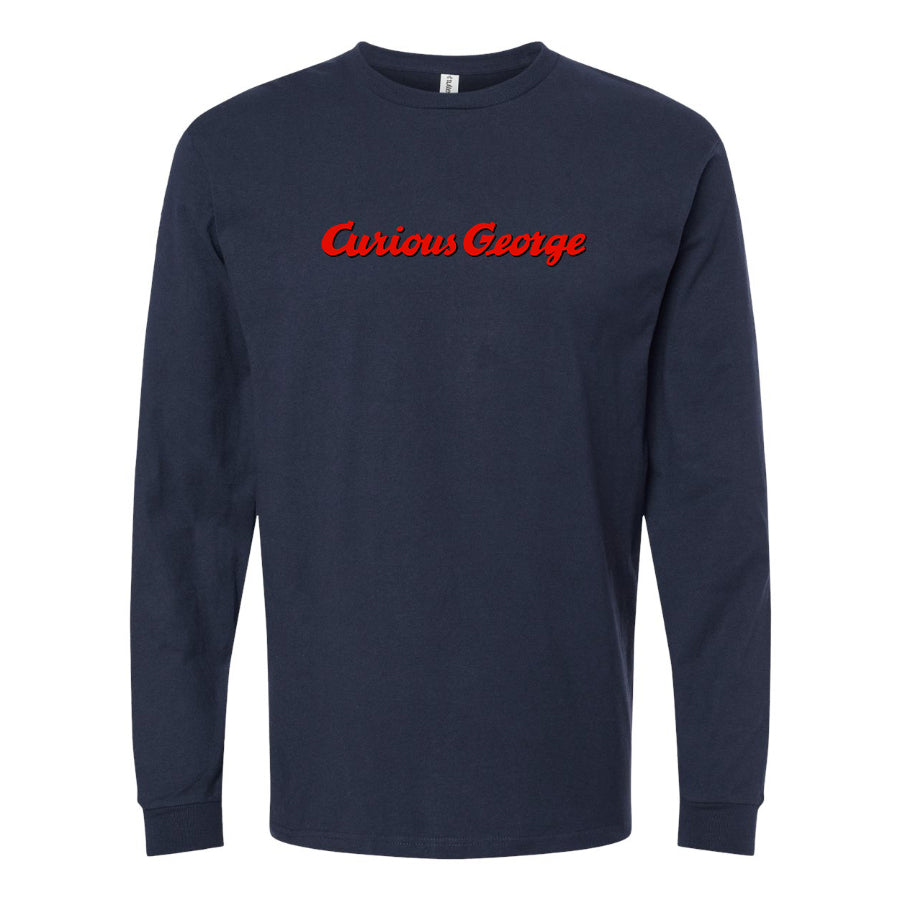 Men's Curious George Cartoon Long Sleeve T-Shirt