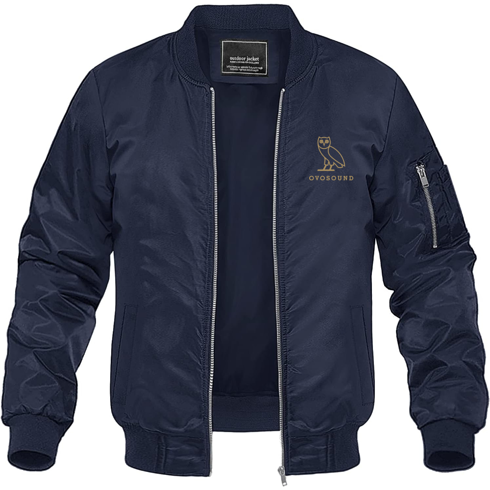 Men's Ovosound Drake Music Lightweight Bomber Jacket Windbreaker Softshell Varsity Jacket Coat
