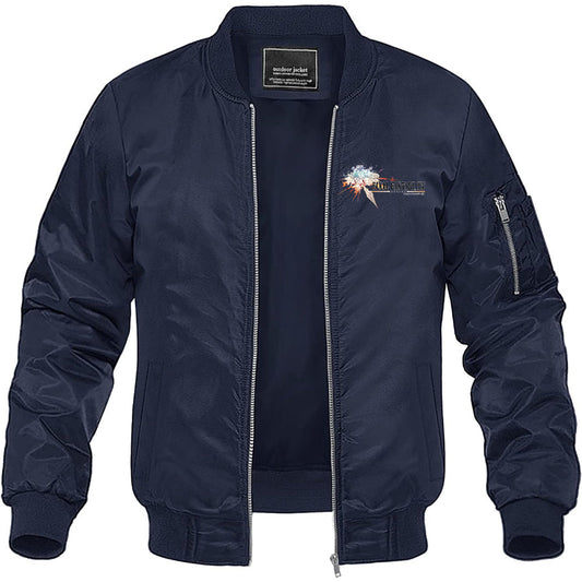 Men's Final Fantasy XIV Game Lightweight Bomber Jacket Windbreaker Softshell Varsity Jacket Coat