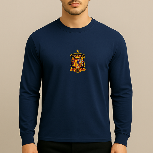 Men's Spain National Soccer Team Long Sleeve T-Shirt