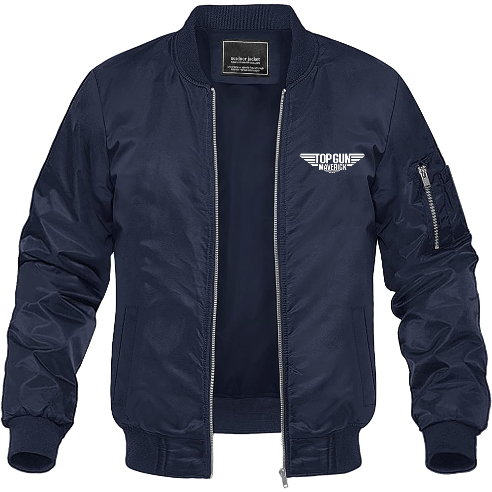 Men's Top Gun Maverick Movie Lightweight Bomber Jacket Windbreaker Softshell Varsity Jacket Coat